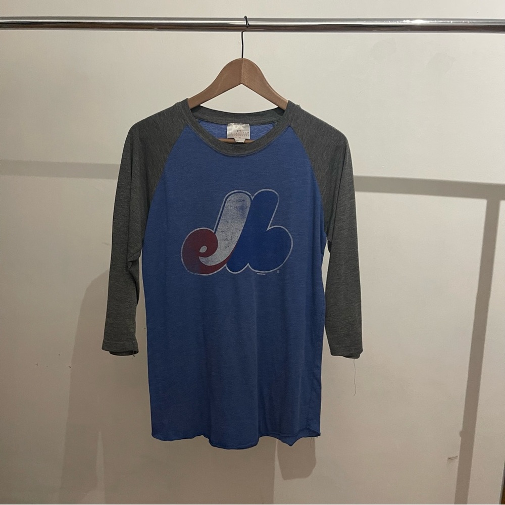 Genuine Merchandise Blue and Gray Baseball Tee